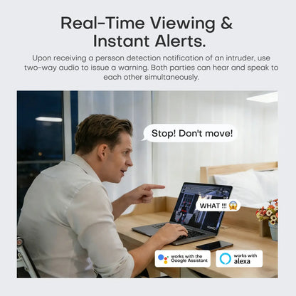 AI Magnetic 2K 3MP Window Security Camera (2-Pack) – Dual-Band WiFi, Color Night Vision & 24/7 Recording