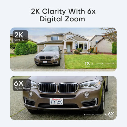 AI Magnetic 2K 3MP Window Security Camera (2-Pack) – Dual-Band WiFi, Color Night Vision & 24/7 Recording