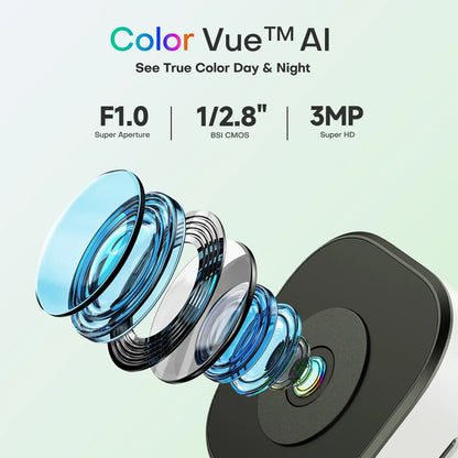 AI Magnetic 2K 3MP Window Security Camera (2-Pack) – Dual-Band WiFi, Color Night Vision & 24/7 Recording
